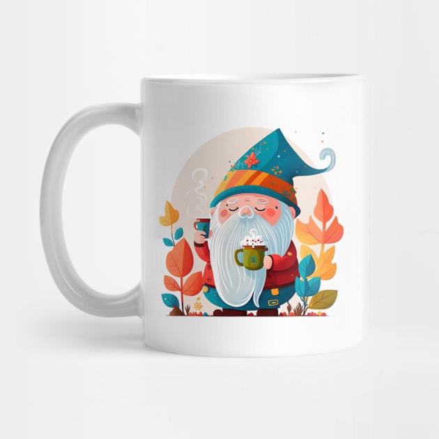 Funny Coffee & Gnome Lovers Cute Retro Fall Gardener by Ai Wanderer